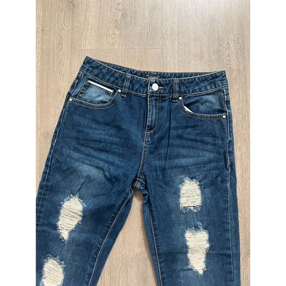 AJ Armani Jeans Woman Distressed Straight Leg Jeans Sz 26 - Picture 3 of 10